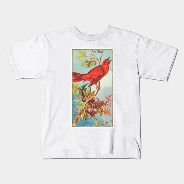 Red Bird Kids T-Shirt by WAITE-SMITH VINTAGE ART